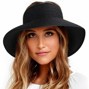 Black Summer Foldable Wide Brim Sun Visor